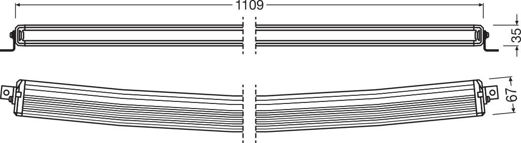 OSRAM LEDDL135-CB SR SM C LEDriving® Curved Lightbar VX1000-CB Fernscheinwerfer